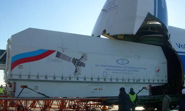 Volga-Dnepr An-124-100 delivers Russian and Kazakh satellites to Baikonur cosmodrome launch site