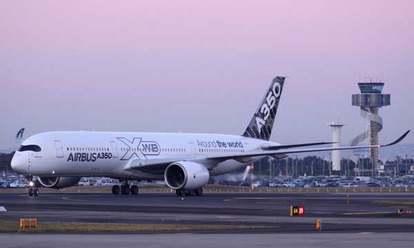 The A350 XWB makes its debut in Australia