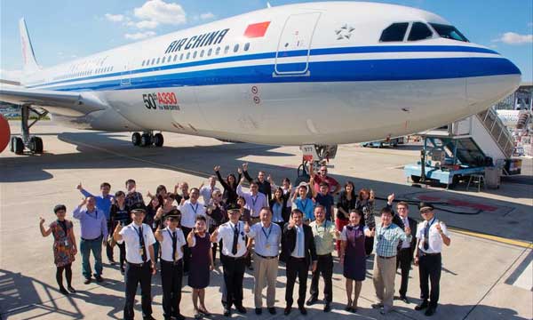 Air China takes delivery of its 50th A330